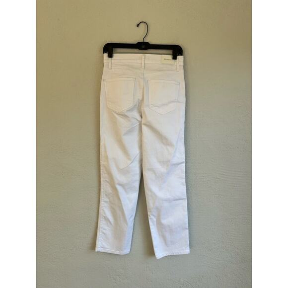 Express Woman White High Rise Straight Ankle Jeans, Size 2R - Picture 8 of 9
